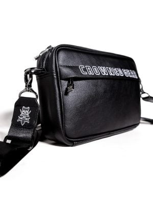 BLACK LEATHER CROSS BAG