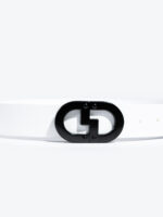 CG BLACK LOGO BUCKLE WHITE BELT