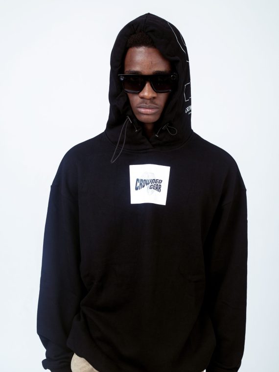 Black Regium Detailed Hoodie ( Oversized Fit)