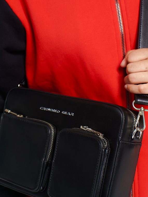 HERITAGE TRUNK BLACK LEATHER BAG