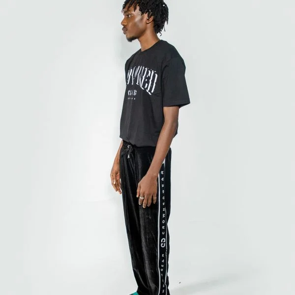 VELOUR BLACK JOGGING PANTS
