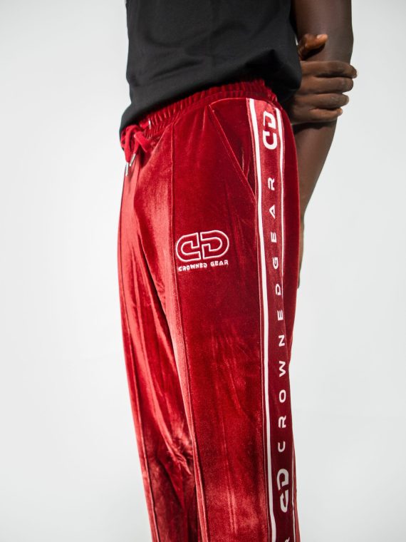 VELOUR BURGUNDY JOGGING PANTS