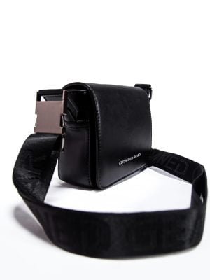 BLACK STRAP MINI MONOGRAM MESSENGER BAG