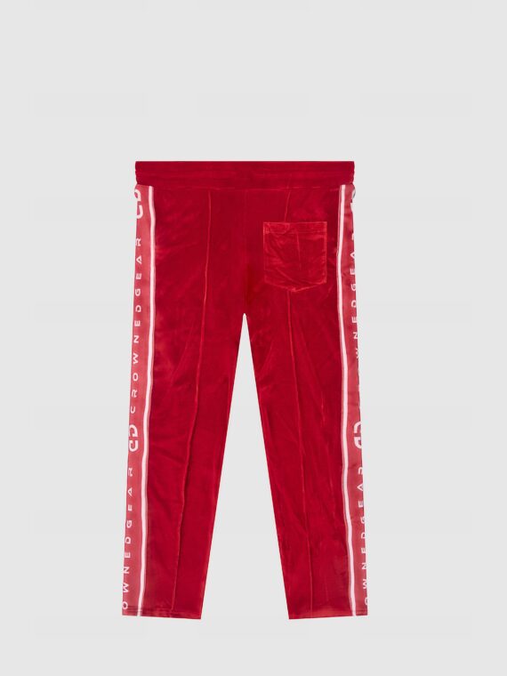 RED VELOUR JOGGING PANTS