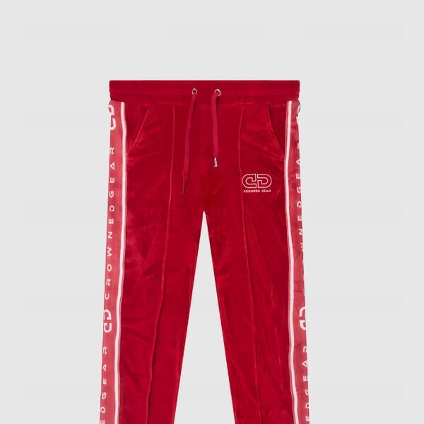 RED VELOUR JOGGING PANTS