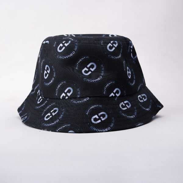 Classic black denim bucket cap for an effortlessly stylish look.