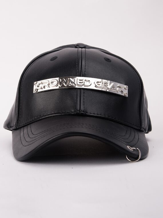 BLACK LEATHER FACE CAP