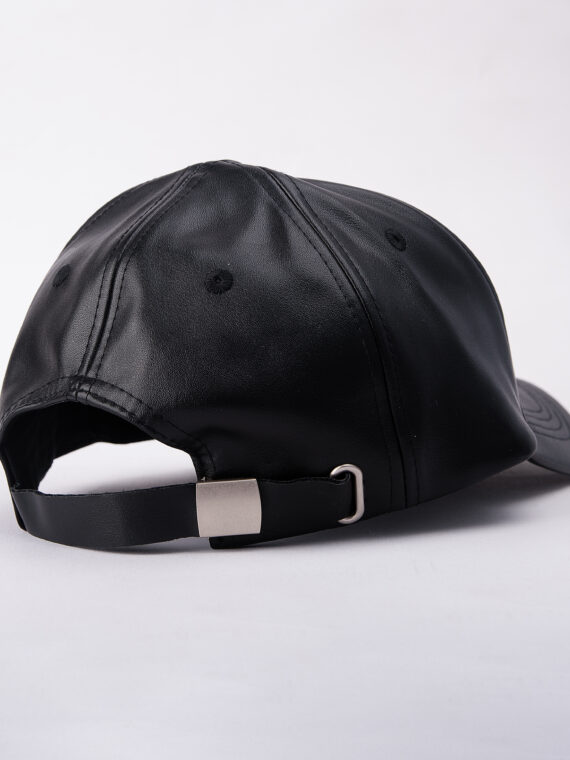 BLACK LEATHER FACE CAP