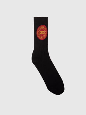 BLACK SOCKS WITH RED CG LOGO