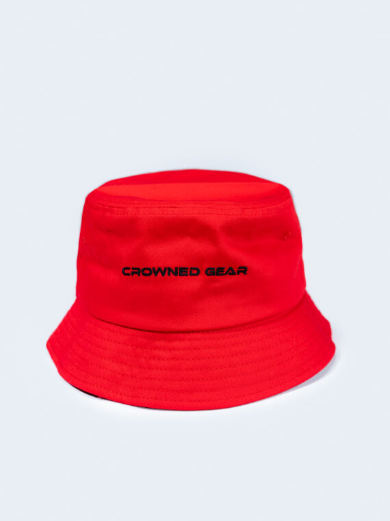 Crownedgear Red Denim Bucket Hat
