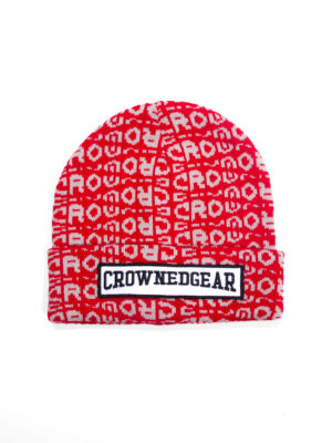 CrownedGear Red Patterned Beanie